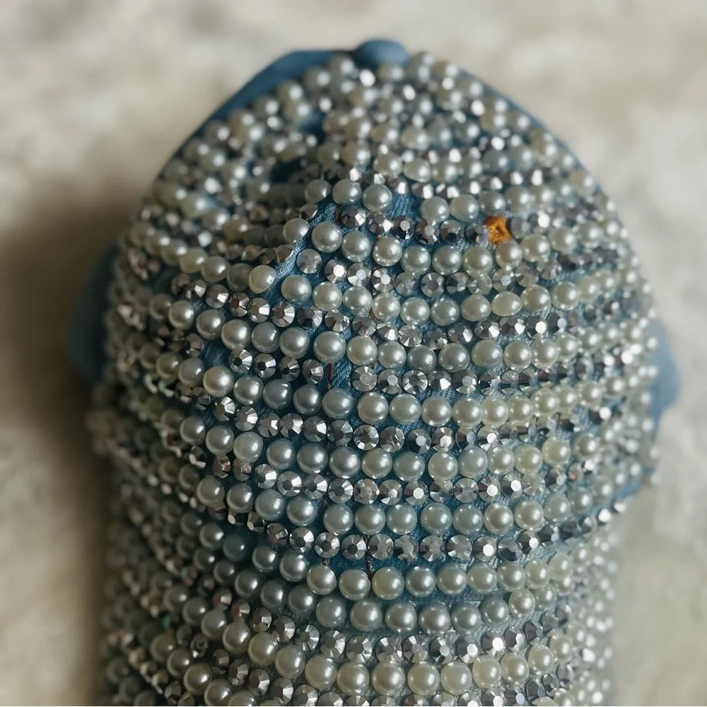 Y2K Blue Rhinestone Baseball Hat - Picture 6 of 10